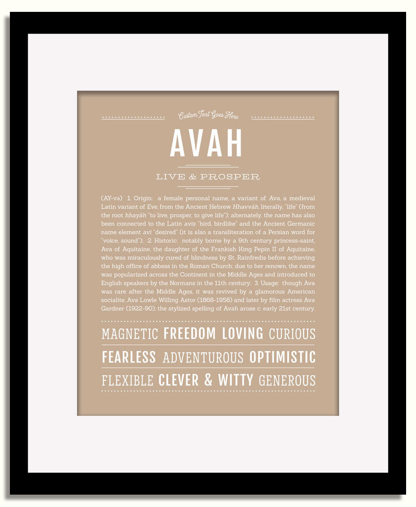 Frame Options | Tan | Black Frame, Matted