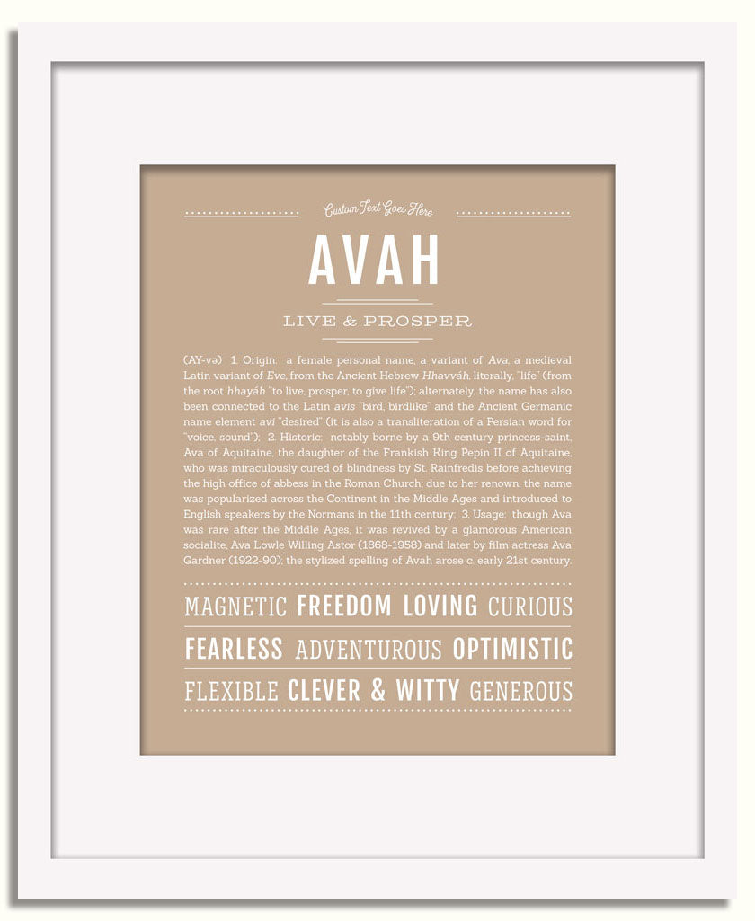 Frame Options | Tan | White Frame, Matted