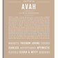 Avah | Name Art Print – Name Stories