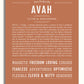 Avah Personalized Name Meaning Art Prints – Name Stories