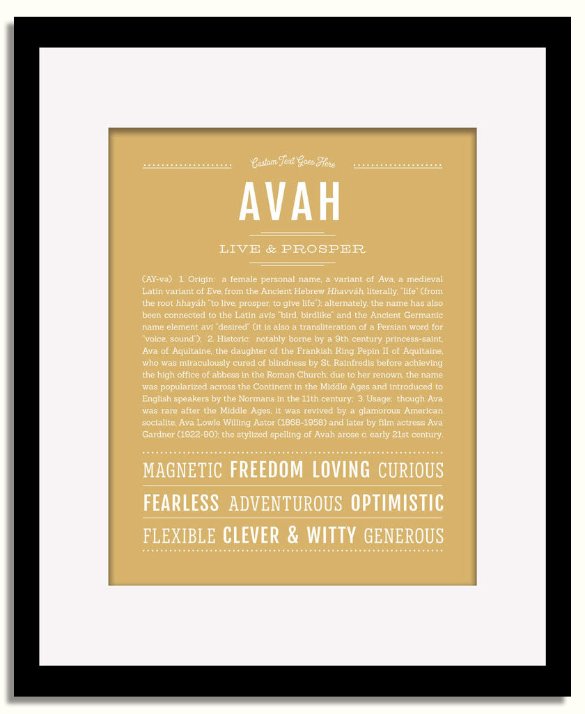 Frame Options | Matte Gold | Black Frame, Matted