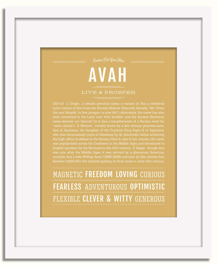 Frame Options | Matte Gold | White Frame, Matted