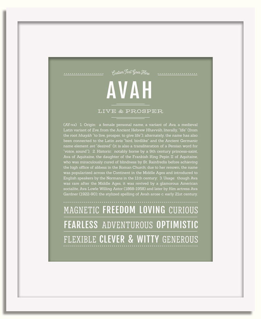 Frame Options | Sage | White Frame, Matted