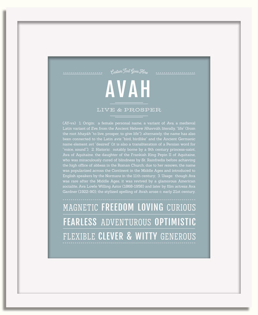 Frame Options | Powder Blue | White Frame, Matted