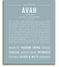 Avah Personalized Name Meaning Art Prints – Name Stories