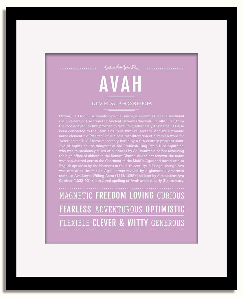 Frame Options | Lilac | Black Frame, Matted