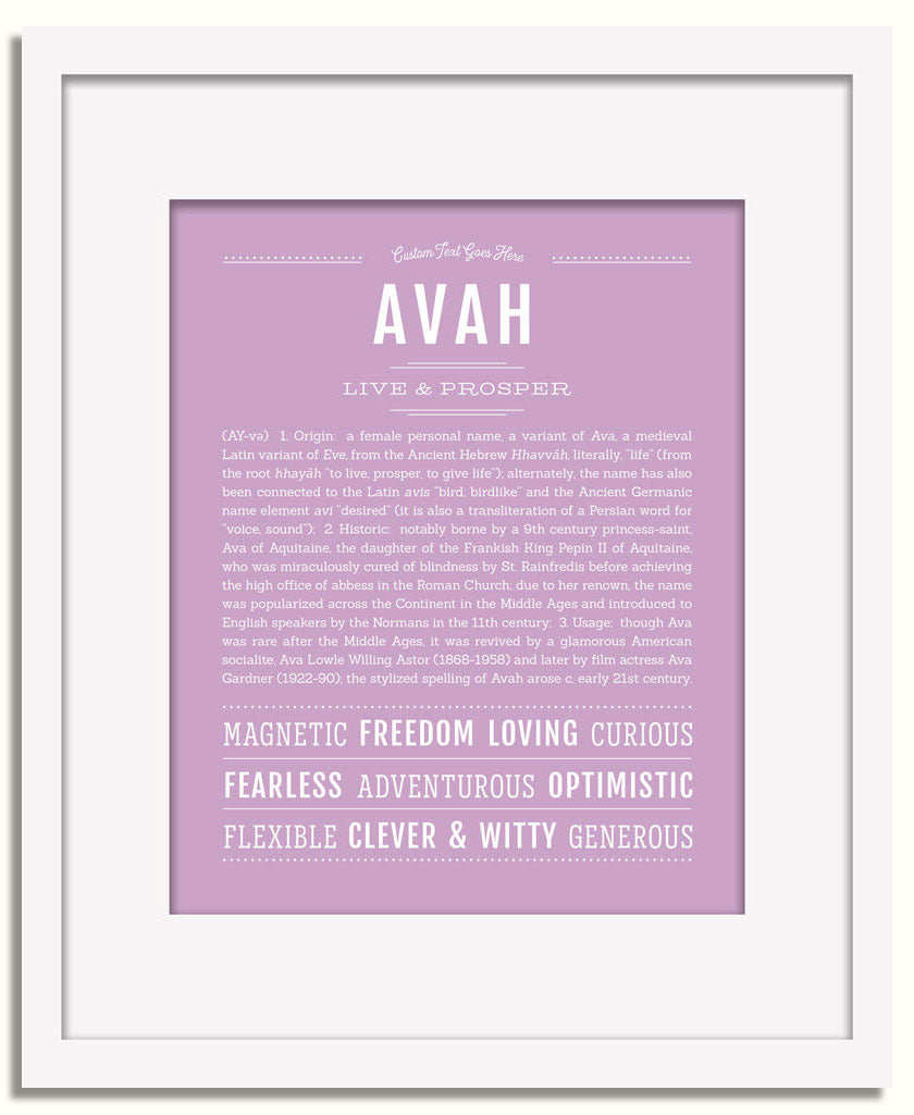 Frame Options | Lilac | White Frame, Matted