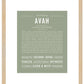 Avah | Name Art Print