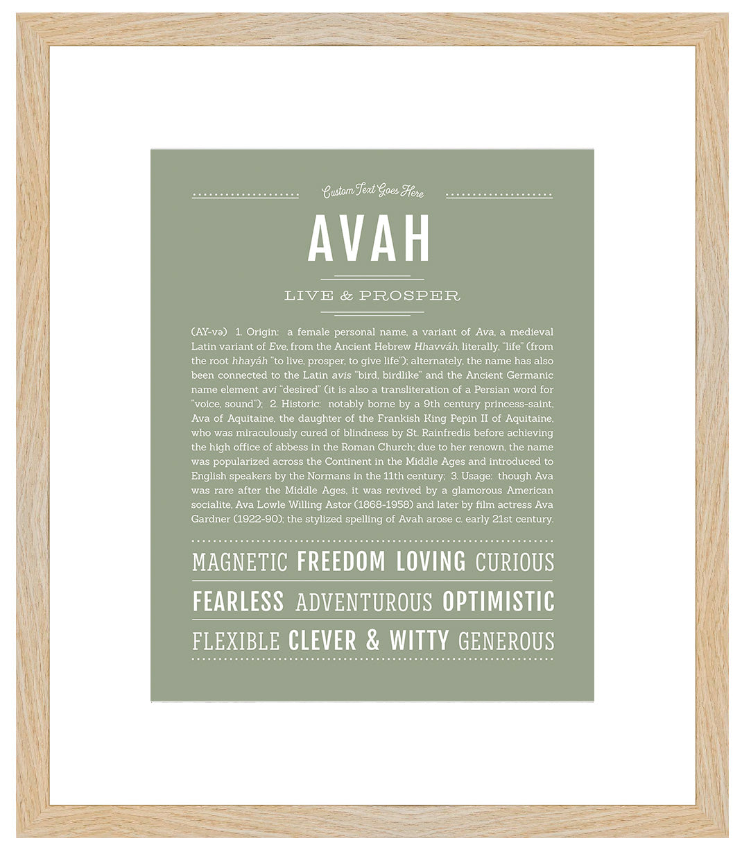 Avah | Name Art Print