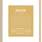 Avalon | Name Art Print