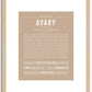 Avary | Name Art Print