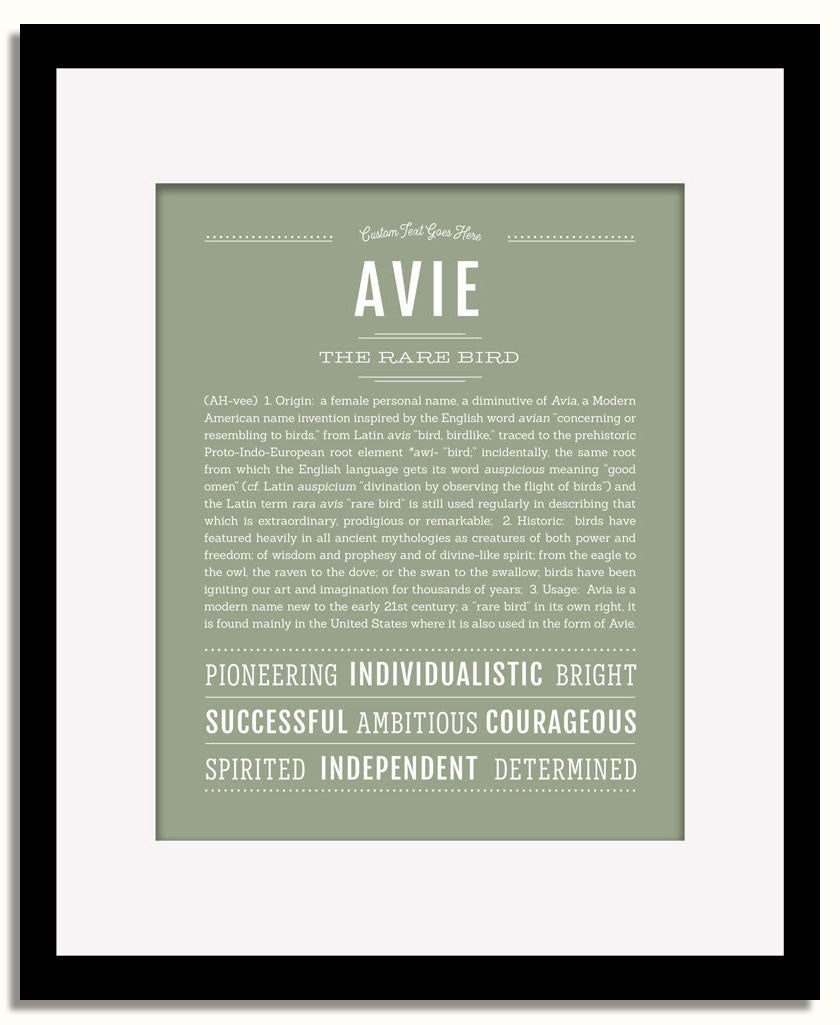 Frame Options | Sage | Black Frame, Matted