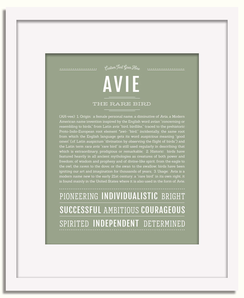 Frame Options | Sage | White Frame, Matted