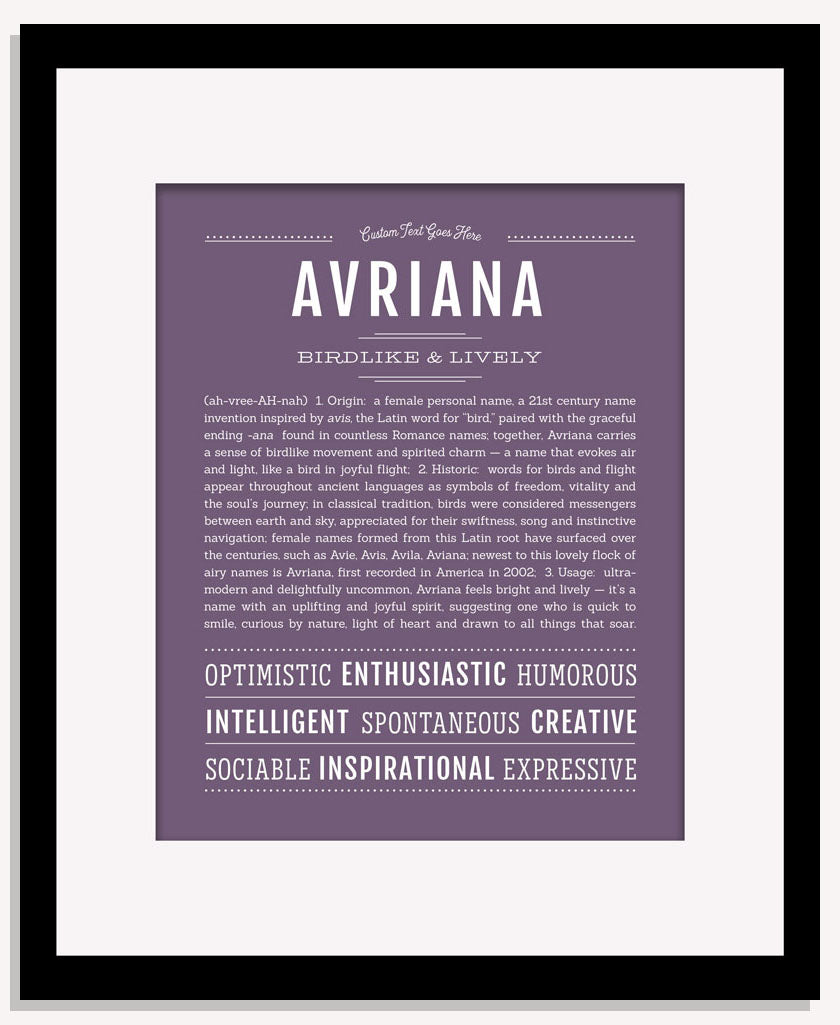 Frame Options | Deep Purple | Maple Frame, Matted