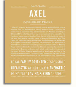Axel Personalized Name Meaning Art Prints – Name Stories