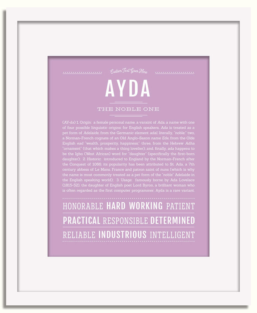 Frame Options | Lilac | White Frame, Matted