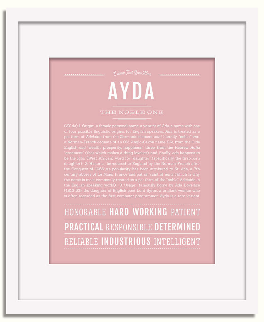 Frame Options | Dusty Rose | White Frame, Matted