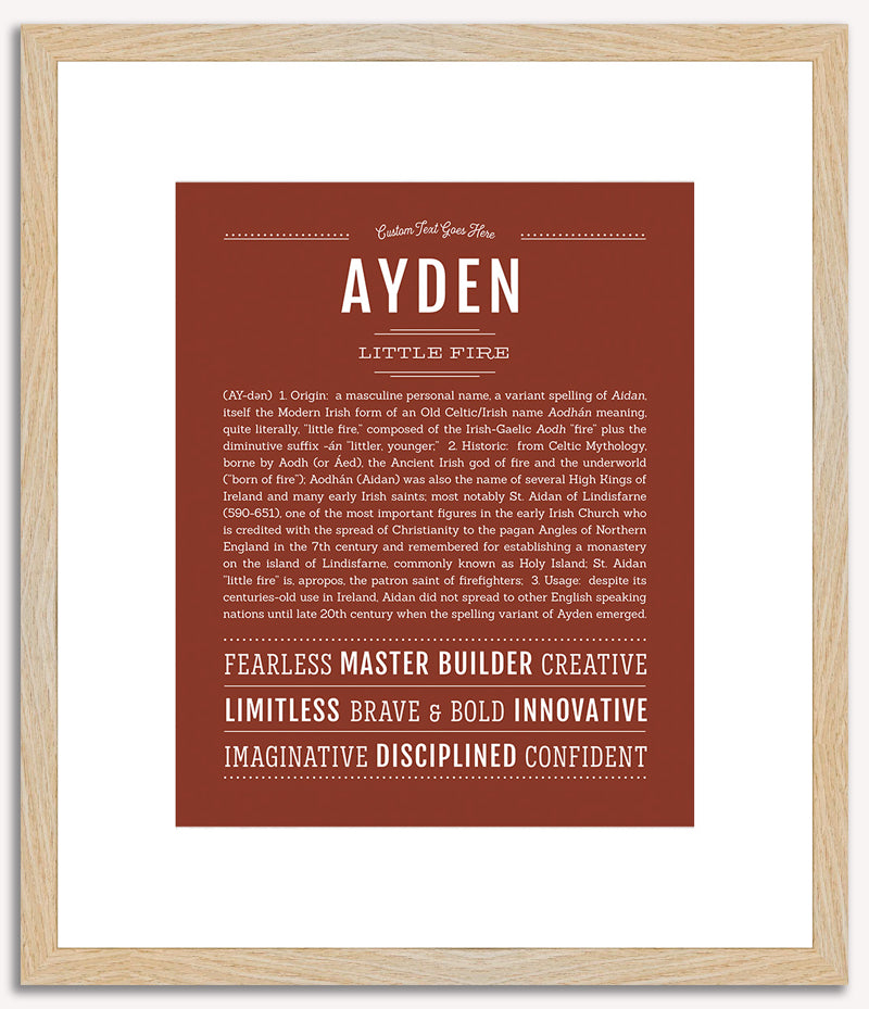 Ayden (male) | Name Art Print