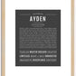 Ayden (male) | Name Art Print