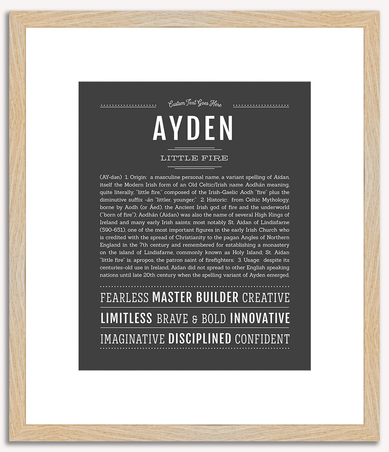 Ayden (male) | Name Art Print