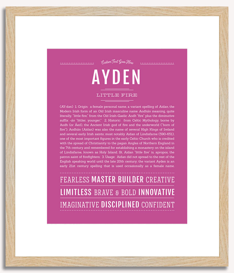 Ayden (female) | Name Art Print