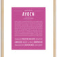 Ayden (male) | Name Art Print