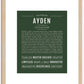 Ayden (male) | Name Art Print