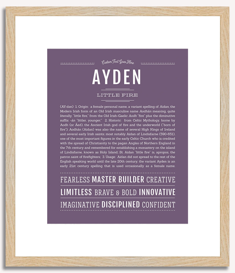 Ayden (female) | Name Art Print