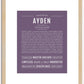 Ayden (male) | Name Art Print