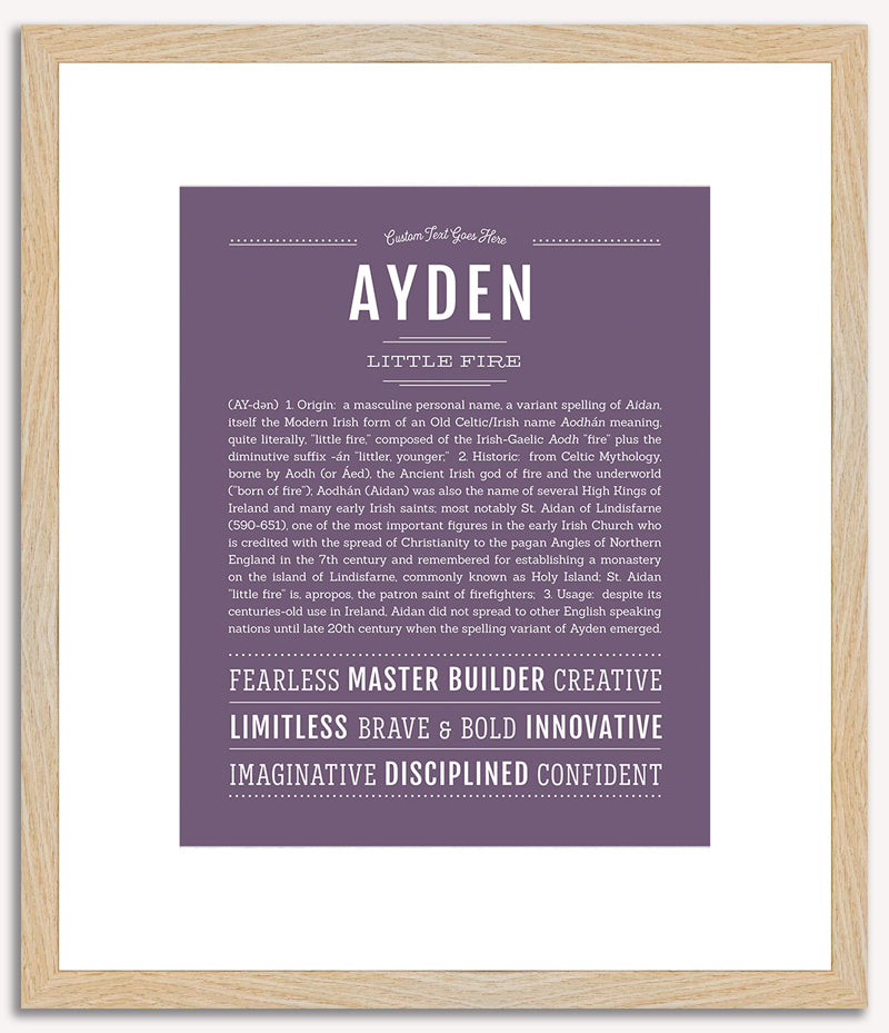 Ayden (male) | Name Art Print