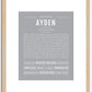 Ayden (female) | Name Art Print