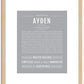 Ayden (male) | Name Art Print