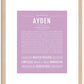 Ayden (male) | Name Art Print