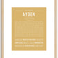 Ayden (female) | Name Art Print