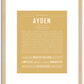 Ayden (male) | Name Art Print