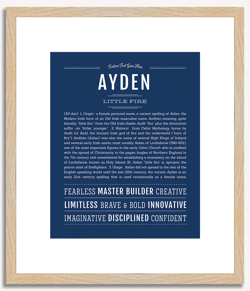 Ayden (female) | Name Art Print