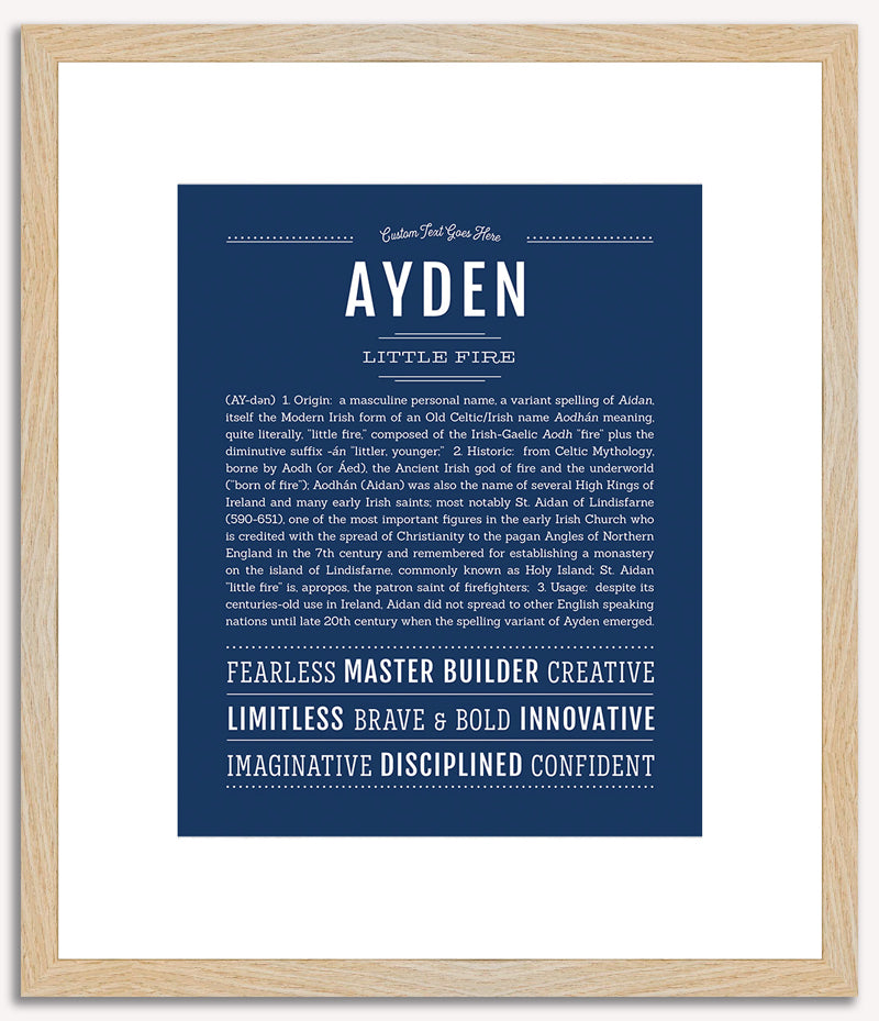 Ayden (male) | Name Art Print