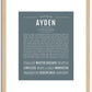 Ayden (female) | Name Art Print