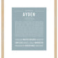 Ayden (female) | Name Art Print