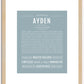 Ayden (male) | Name Art Print