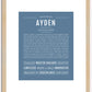 Ayden (male) | Name Art Print