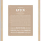 Ayden (male) | Name Art Print