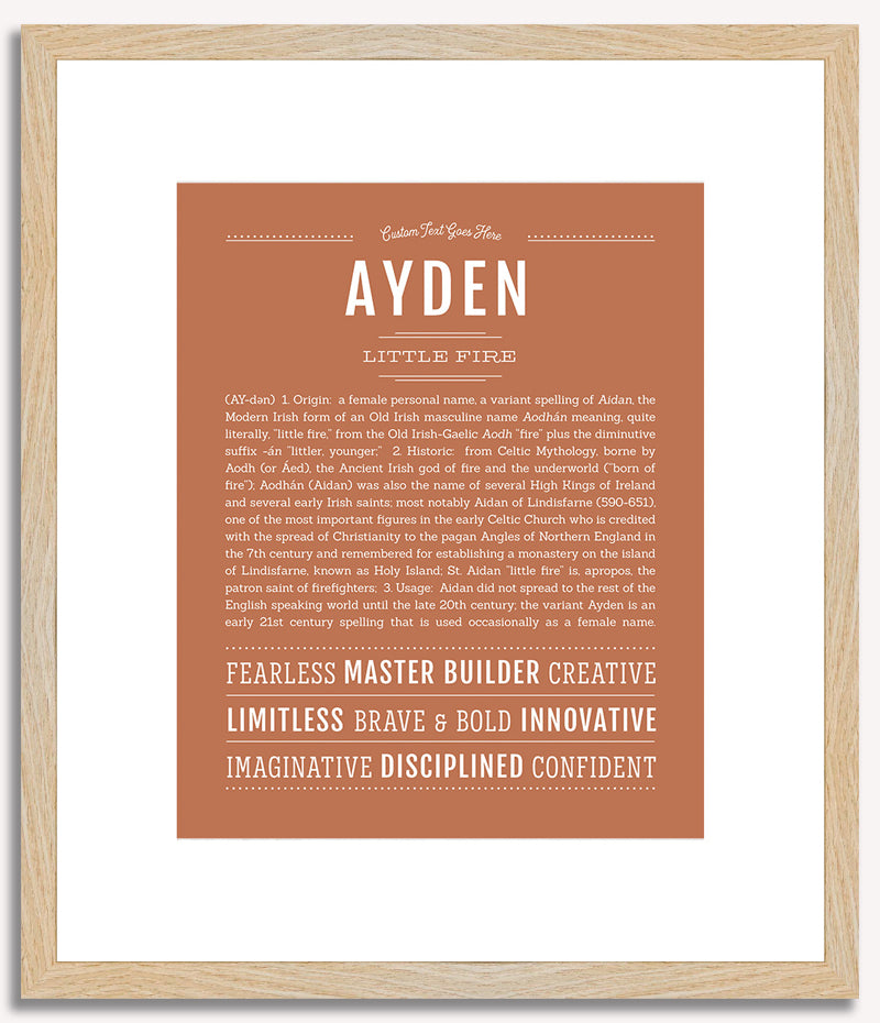 Ayden (female) | Name Art Print