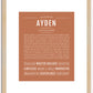 Ayden (male) | Name Art Print