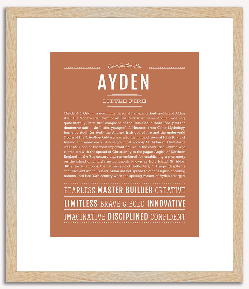 Ayden (male) | Name Art Print