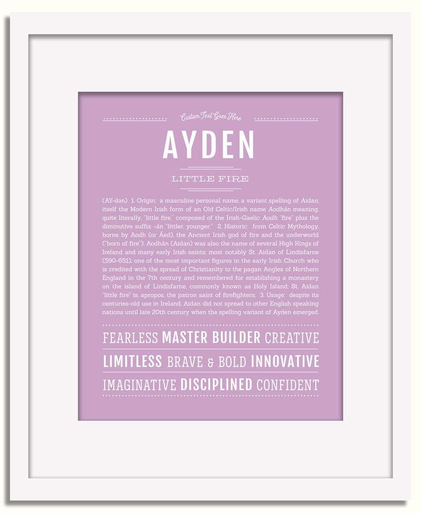 Frame Options | Lilac | White Frame, Matted