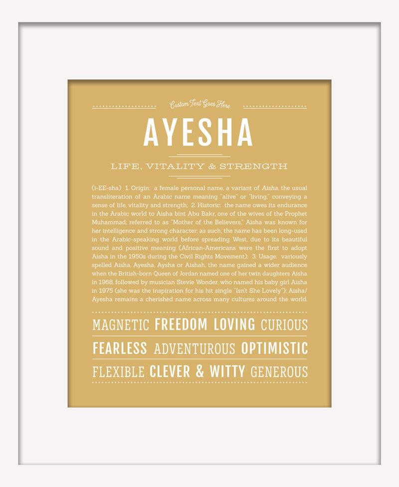 Frame Options | Matte Gold | White Frame, Matted