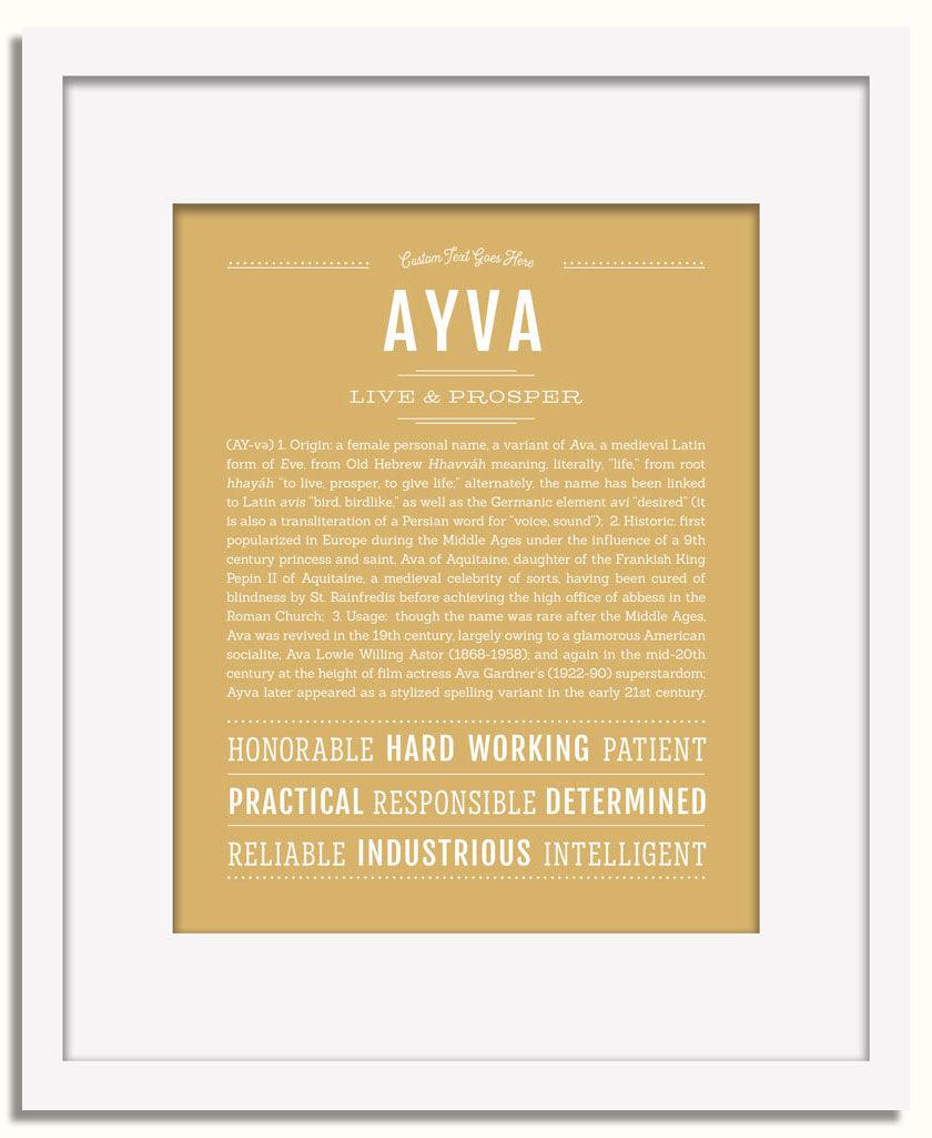 Frame Options | Matte Gold | White Frame, Matted