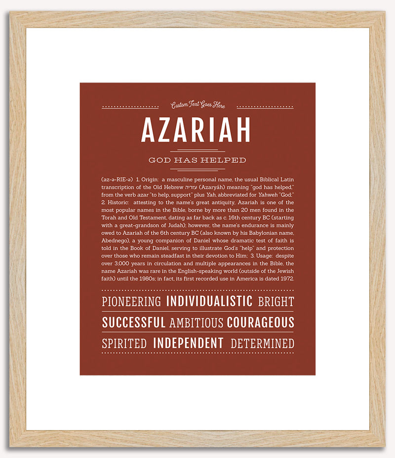 Azariah (male) | Name Art Print