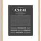 Azariah (male) | Name Art Print